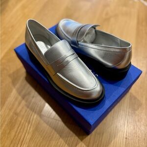 Stuart Weitzman Silver Loafers